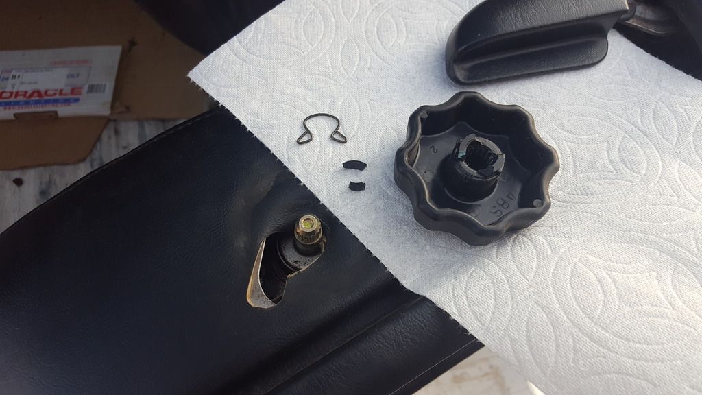 How do you install the driver's seat adjustment knob? MR2 SpyderChat