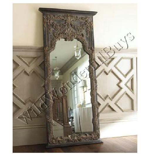 Extra Large Baroque Ornate FLOOR/LEANER MIRROR Full Length Wall Antique