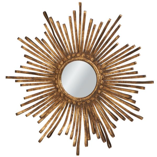 Contemporary Round Sunburst Wall Mirror 26" Modern Gold eBay