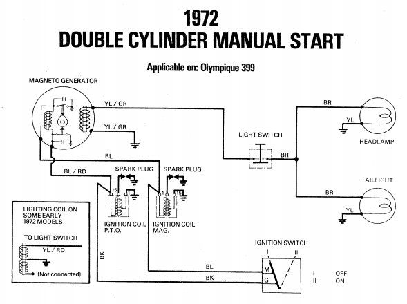 72 399 twin Olympic wiring question - Vintage Ski Doo's - DOOTalk Forums