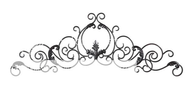 34 Leaf WALL SWAG Decor Door Topper Black Plaque Iron  