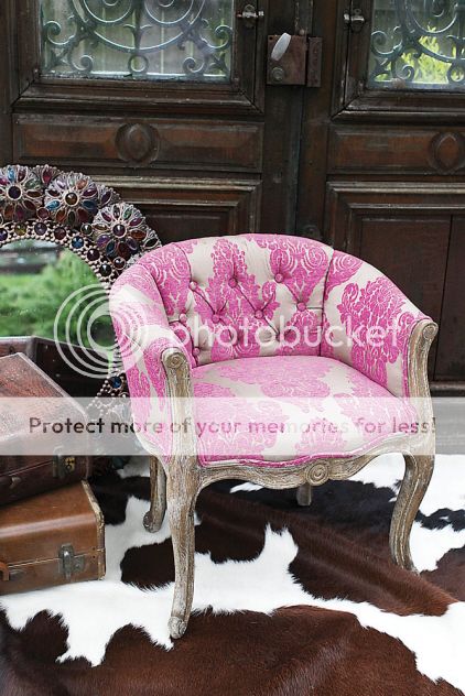 French Baroque Damask Accent Vanity Chair Hot Pink Babies Girls Room New 0