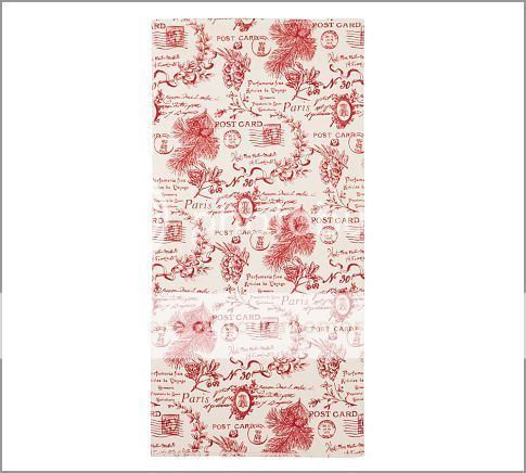   Postcard Script Fabric SHOWER CURTAIN Red 72 Parisian Chic NEW  