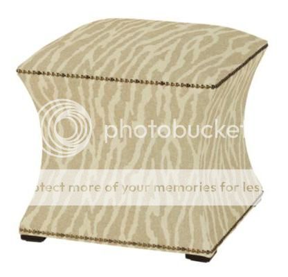 Ballard Designs Animal Print Courbe Nailhead Ottoman Footstool Nomad 