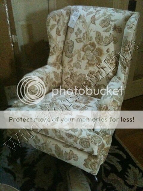 POTTERY BARN Gramercy Wingback CHAIR Tara Palampore Neutral French 