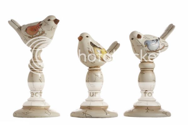 SET OF THREE BIRD FIGURINES