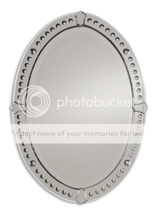 MODERN Frameless Oval WALL MIRROR Beveled Bathroom Venetian 