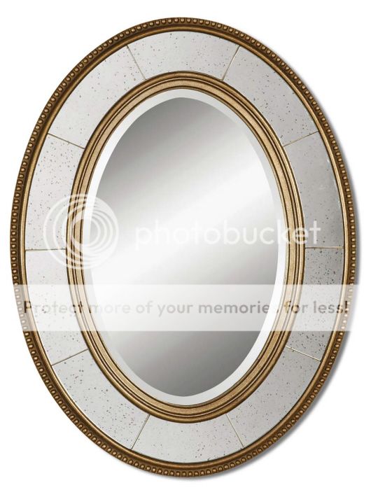   FRENCH CHIC Oval WALL MIRROR Silver/Gold Mantel Bathroom NEW  