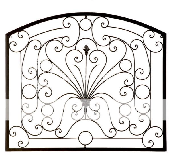   Fleur de Lis Iron WALL GRILLE Black Metal Grill Black 36W NEW  